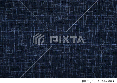 紺色の生地　絣のクローズアップ 50667083