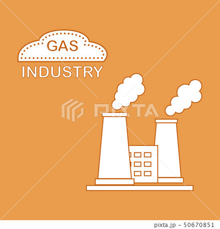 Gas processing plant with smoking chimneys 50670851