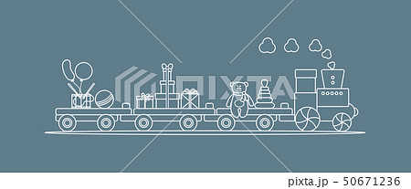 Train carries toys Gifts for holidays to children Train carries toys Gifts for holidays to children 50671236