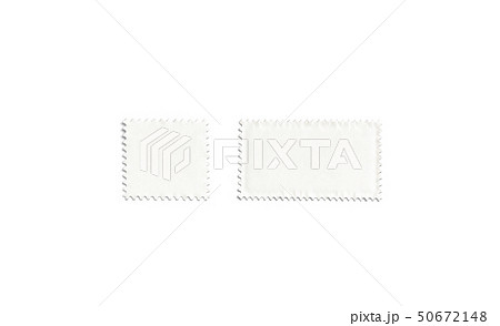 Blank white square and rectangular postage stamp mockups, 50672148