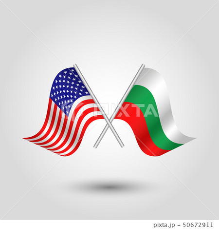 vector two crossed american and bulgarian flags vector two crossed american and bulgarian flags 50672911