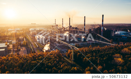 industrial landscape with heavy pollution 50673132