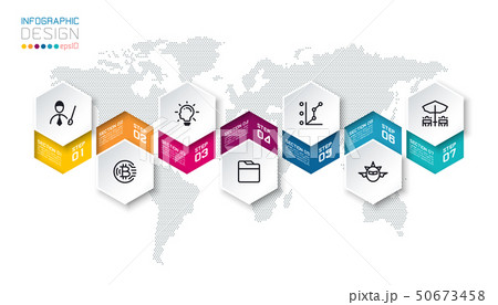 Business hexagon labels shape infographic groups 50673458