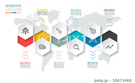 Business hexagon labels shape infographic groups 50673460
