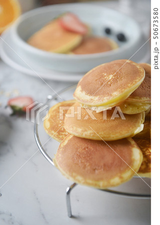 Close-up a stack of pancakes. 50673580