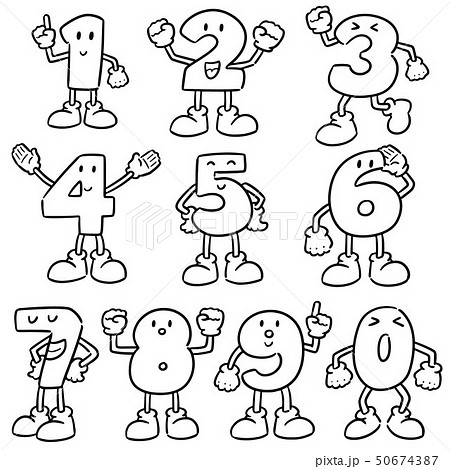 vector set of number cartoon 50674387