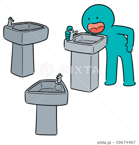 vector set of drinking water fountain 50674467