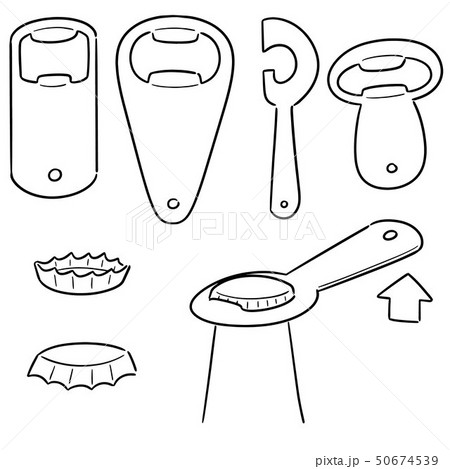 vector set of bottle opener 50674539