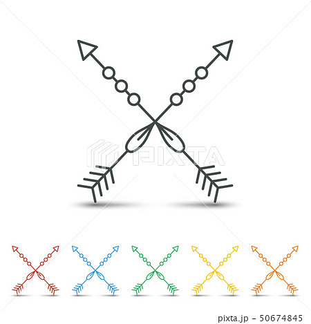 Crossed arrow icon set flat design Crossed arrow icon set flat design 50674845