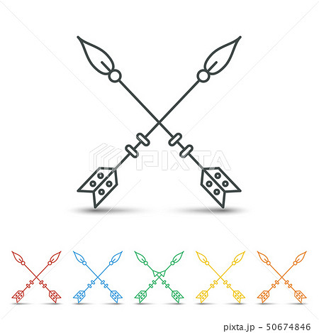 Crossed arrow icon set flat design Crossed arrow icon set flat design 50674846