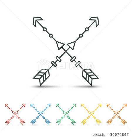 Crossed arrow icon set flat design Crossed arrow icon set flat design 50674847