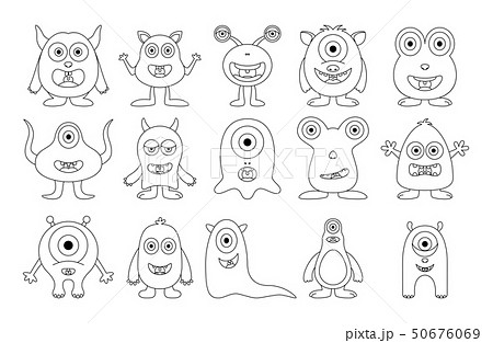 Set of cute monster on white background 50676069