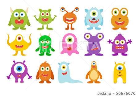 Set of cute monster on white background 50676070