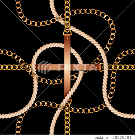 Seamless pattern with belts, chains and rope Seamless pattern with belts, chains and rope 50676501