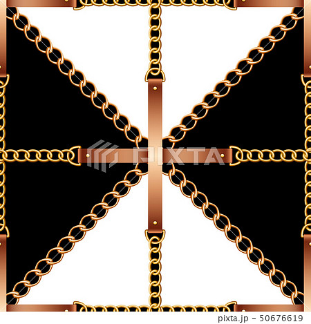 Seamless pattern with belts, chains and rope 50676619