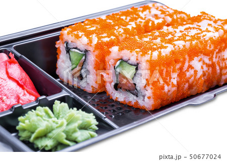 Set of  rolls in a black "take away" container 50677024