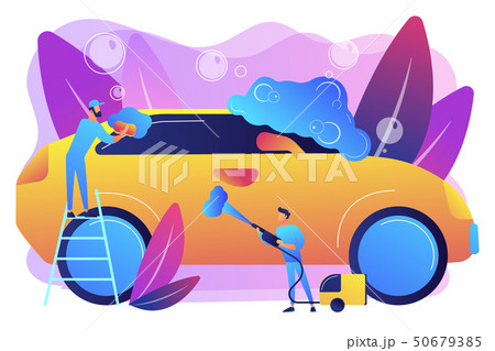 Car Wash Service Concept Vector Illustration のイラスト素材