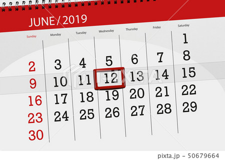 Calendar june 2019, 12, wednesday 50679664