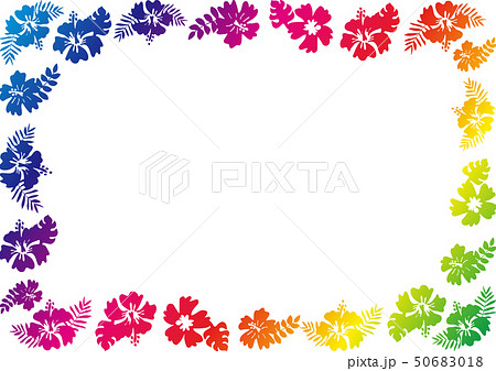 ハイビスカス フレームのイラスト素材
