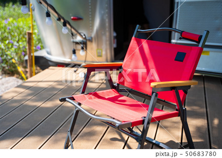 red camping chair at home car camping 50683780