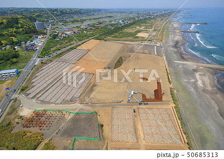 オリンピックサーフィン会場釣ヶ崎海岸付近を空撮 50685313