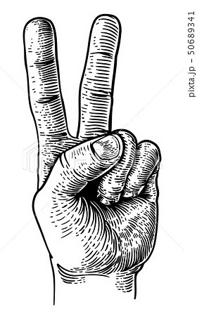 Peace Victory Hand Two Finger Sign 50689341