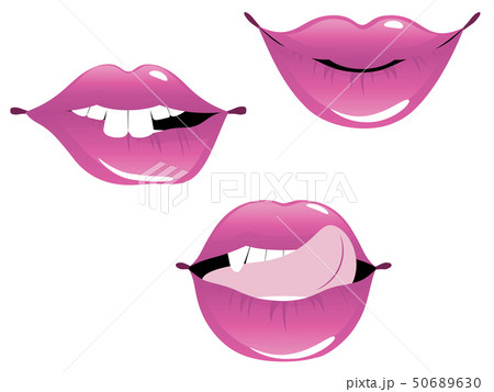 Female lip gestures set 50689630