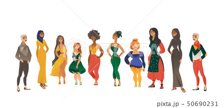Vector muslim woman irish girl african female Vector muslim woman irish girl african female 50690231