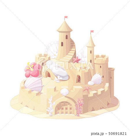 vector fantasy castle sand, sandcastle vector fantasy castle sand, sandcastle 50691821