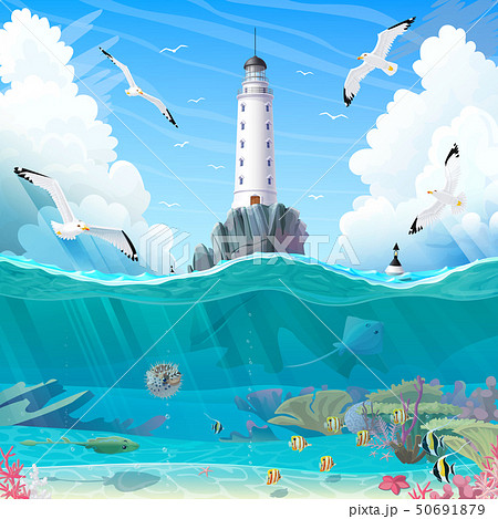 vector cartoon Lighthouse sea clipart vector cartoon Lighthouse sea clipart 50691879