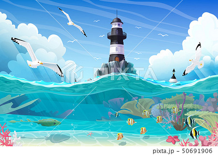 vector cartoon Lighthouse sea clipart vector cartoon Lighthouse sea clipart 50691906