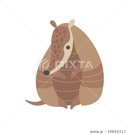 Adorable Armadillo Pleistocene Animal Cartoon Character Standing on Two Legs Vector Illustration 50693317