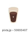 Glass of coffe with heart symbol. Flat design 50693407