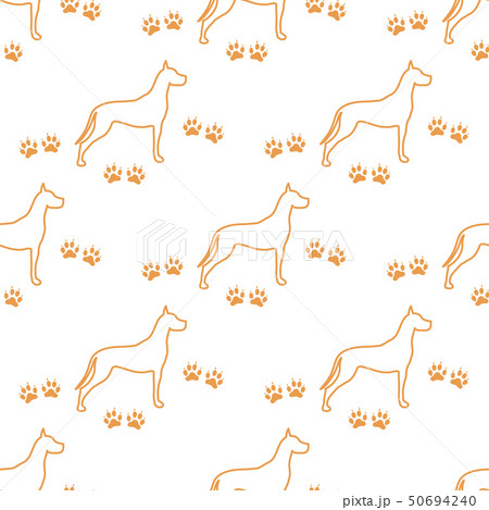 Seamless pattern with dog and dog tracks Seamless pattern with dog and dog tracks 50694240