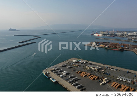 志布志港の港湾風景空撮 志布志港の港湾風景空撮 50694600