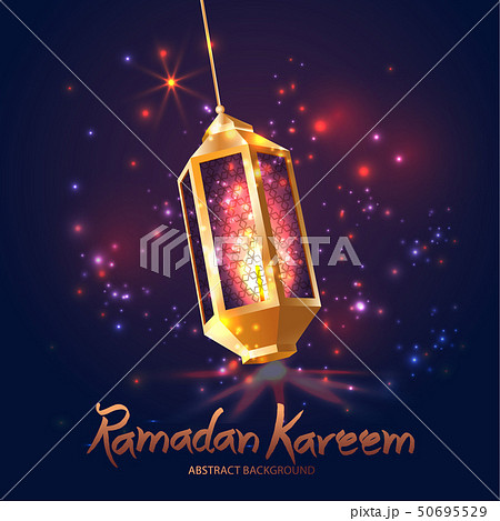 Ramadan Kareem islamic illustration with 3d cute lantern. 50695529