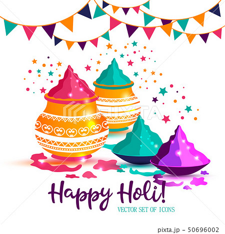 Indian Festival Of Happy Holi colorful Background Illustration. 50696002