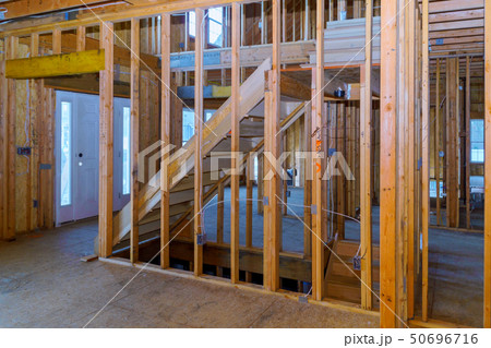 Home Framing unfinished wood frame building 50696716