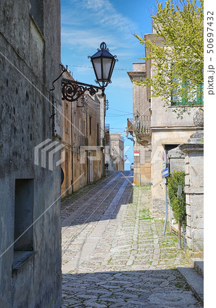 The narrow streets of Erice town, Italy 50697432
