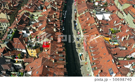 Aerial view of a street in Old City of Bern, Switzerland 50698740
