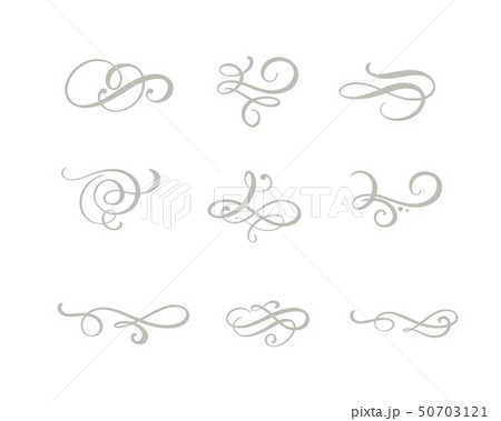 Vector set of floral calligraphic elements, dividers and flourish ornaments for page decoration and Vector set of floral calligraphic elements, dividers and flourish ornaments for page decoration and 50703121
