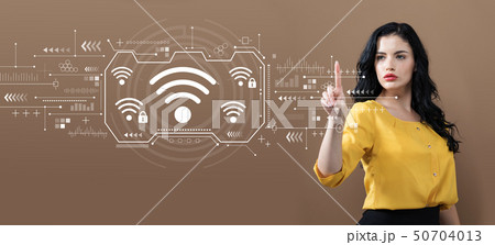 Wifi with business woman Wifi with business woman 50704013