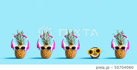 One out unique coconut with many pineapples 50704060