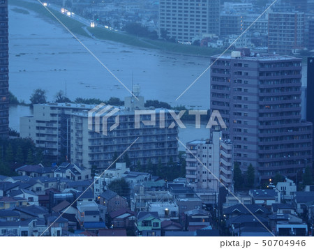 大雨で増水した多摩川 / Tama river after heavy rain 50704946