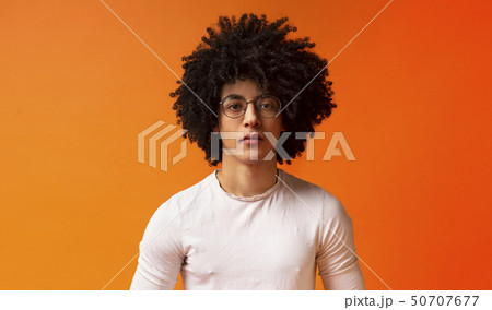 Half face portrait of handsome african-american man Half face portrait of handsome african-american man 50707677