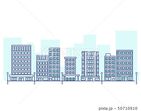 ビル街のイラスト背景のイラスト素材