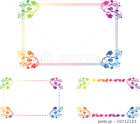 ハイビスカス フレーム セットのイラスト素材 50712183 Pixta
