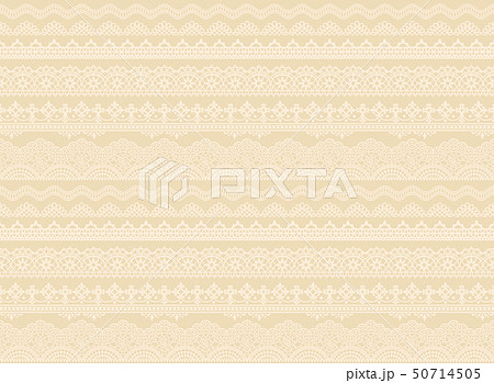 刺繍レース　ベージュ　リネン　広告背景 50714505