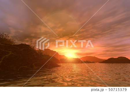 CG夕陽と海ヴァリエーション27 50715379