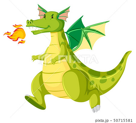 Fire breathing green dragon Fire breathing green dragon 50715581